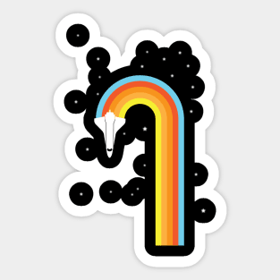 Over The Retro Rainbow Sticker